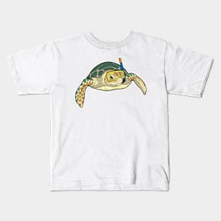 Turtle Diver Snorkel Kids T-Shirt